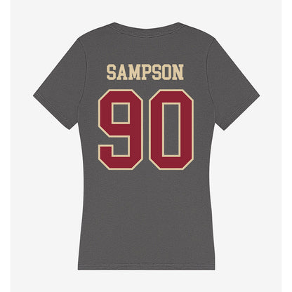Boston College - NCAA Football : KJ Sampson - Women's V-Neck T-Shirt-1