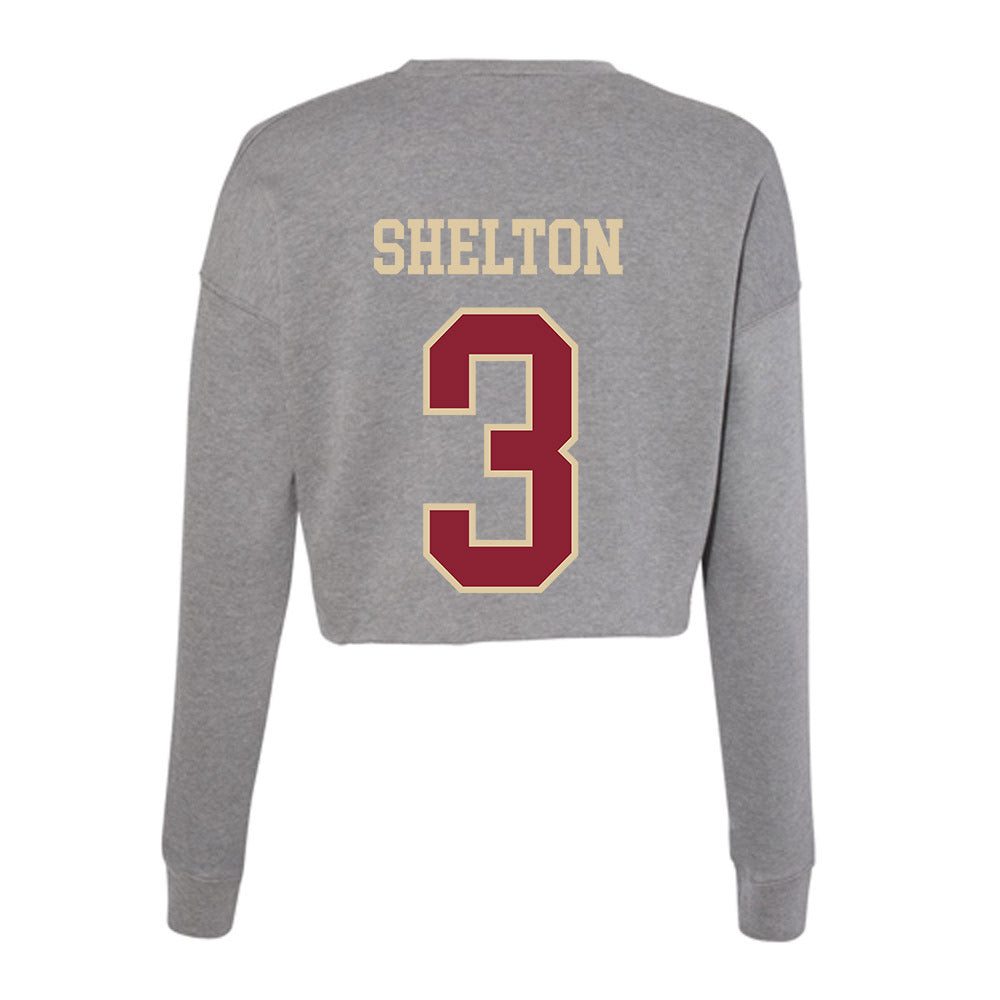 Boston College - NCAA Men's Basketball : Ernest Shelton - Women's Cropped Crew Fleece-1