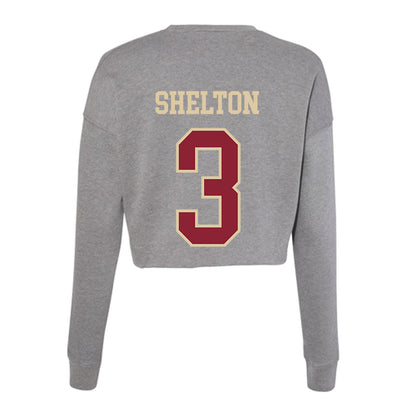 Boston College - NCAA Men's Basketball : Ernest Shelton - Women's Cropped Crew Fleece-1
