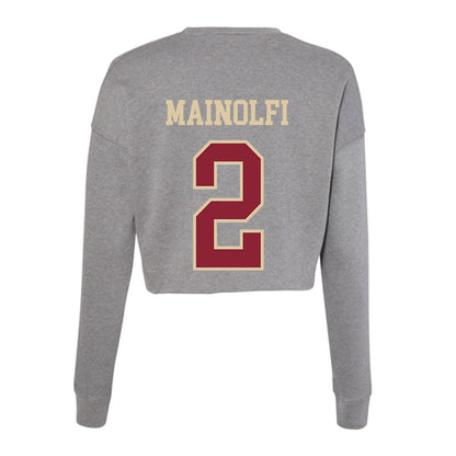 Boston College - NCAA Baseball : Ty Mainolfi - Women's Cropped Crew Fleece-1