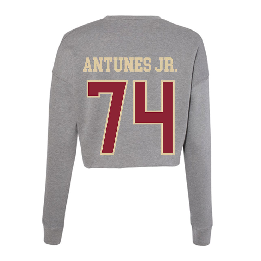 Boston College - NCAA Football : Marcelino Antunes Jr. - Women's Cropped Crew Fleece-1