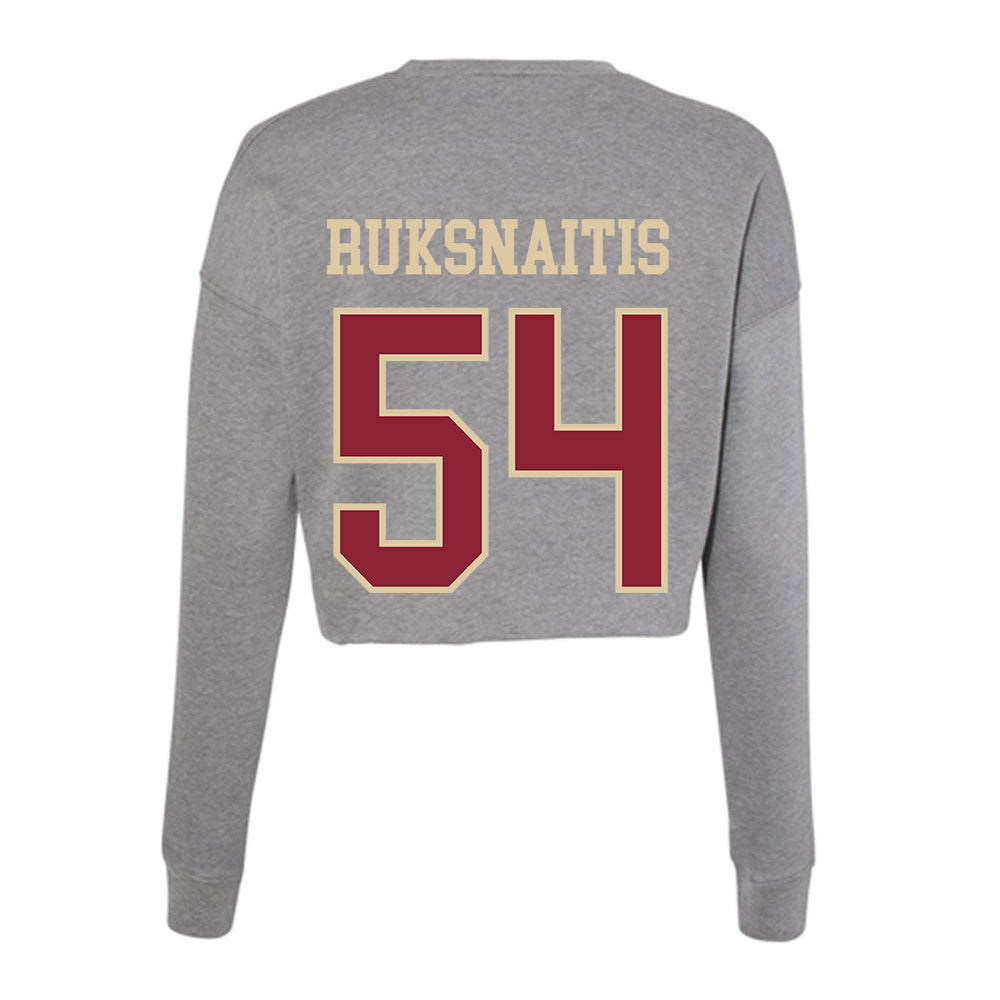 Boston College - NCAA Football : Dean Ruksnaitis - Women's Cropped Crew Fleece-1