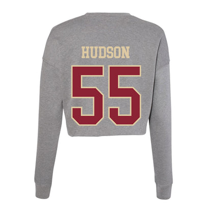 Boston College - NCAA Football : Christian Hudson - Women's Cropped Crew Fleece-1