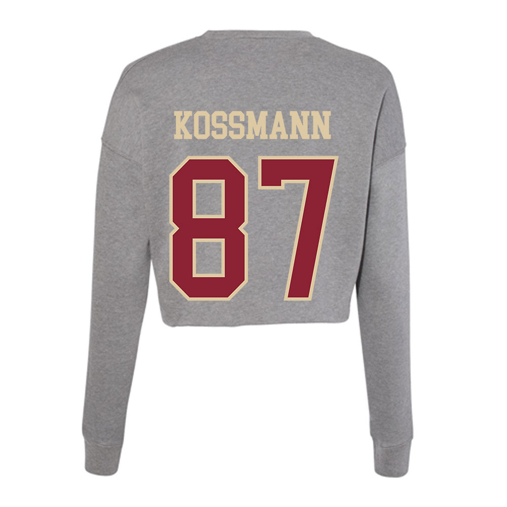 Boston College - NCAA Football : Cameron Kossmann - Women's Cropped Crew Fleece-1