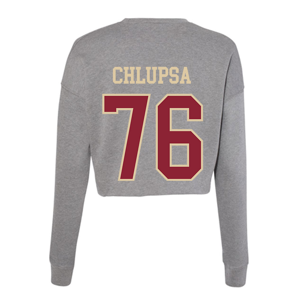 Boston College - NCAA Football : Tanner Chlupsa - Women's Cropped Crew Fleece-1