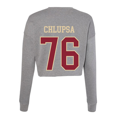 Boston College - NCAA Football : Tanner Chlupsa - Women's Cropped Crew Fleece-1