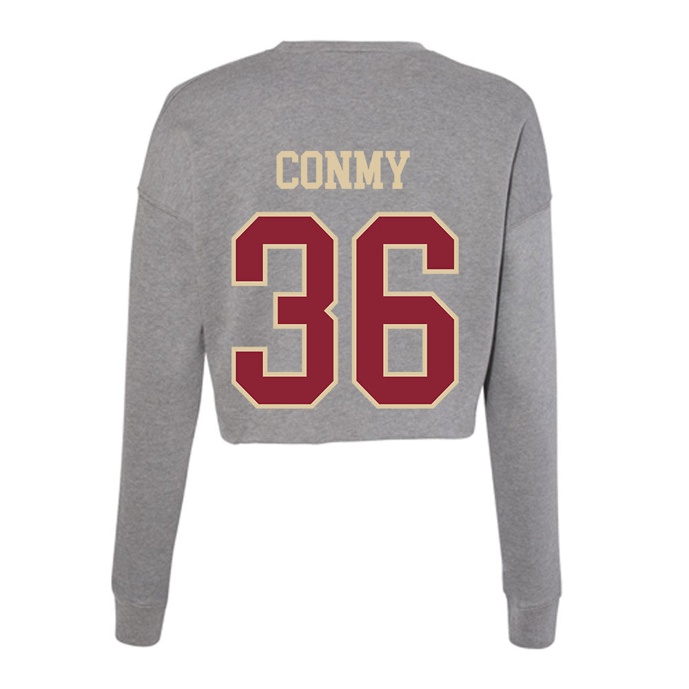Boston College - NCAA Men's Ice Hockey : Ryan Conmy - Women's Cropped Crew Fleece-1