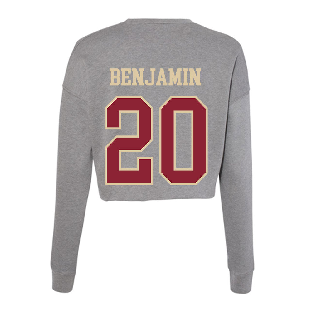 Boston College - NCAA Men's Basketball : Brandon Benjamin - Women's Cropped Crew Fleece-1