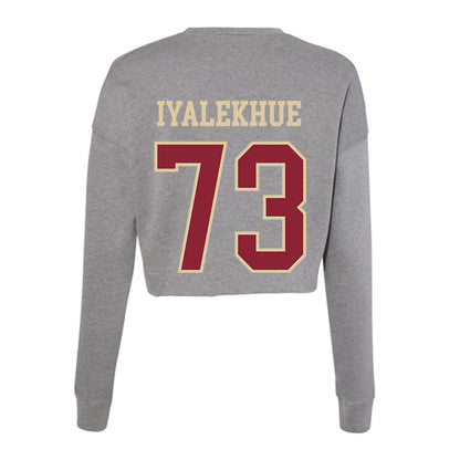 Boston College - NCAA Football : Lawrence Iyalekhue - Women's Cropped Crew Fleece-1