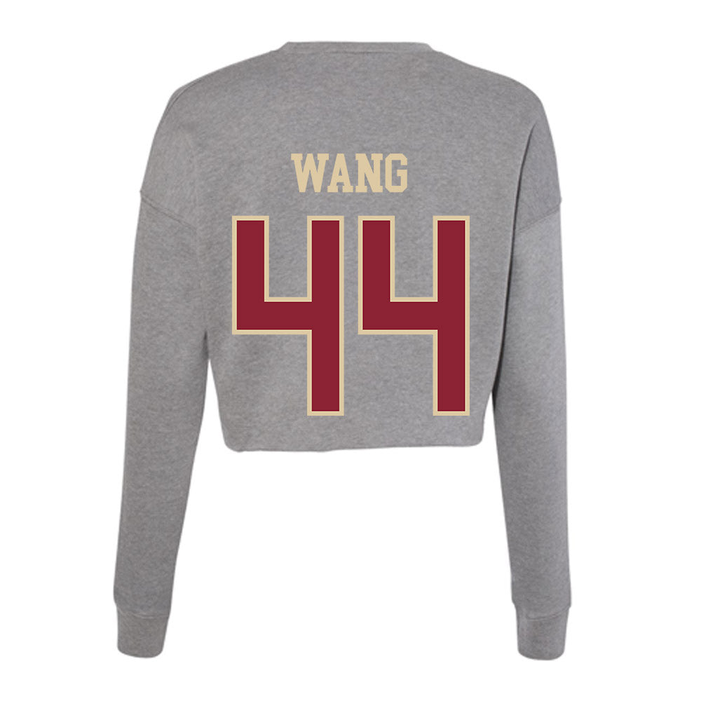Boston College - NCAA Baseball : Nick Wang - Women's Cropped Crew Fleece-1