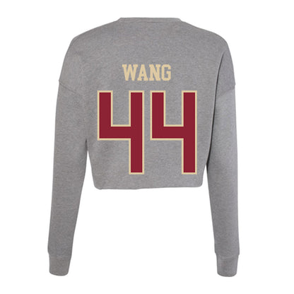 Boston College - NCAA Baseball : Nick Wang - Women's Cropped Crew Fleece-1