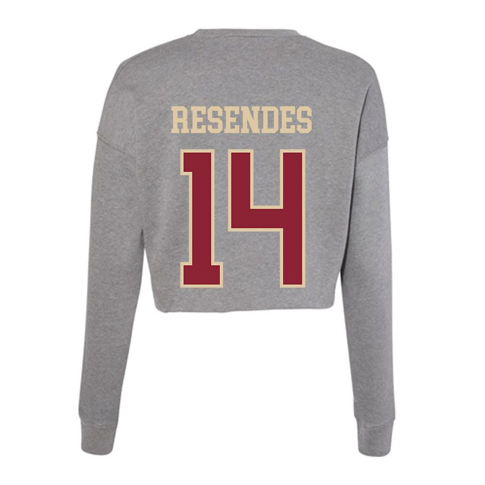 Boston College - NCAA Men's Ice Hockey : Landan Resendes - Women's Cropped Crew Fleece-1