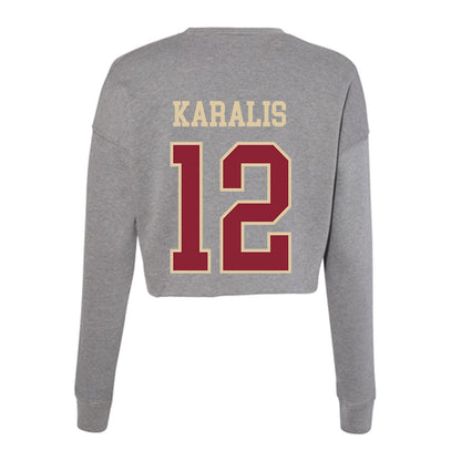 Boston College - NCAA Men's Soccer : Alexi Karalis - Women's Cropped Crew Fleece-1