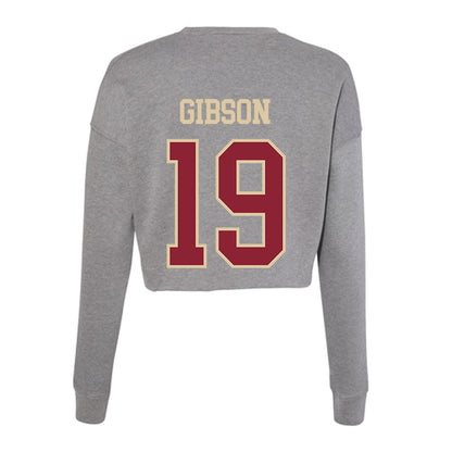 Boston College - NCAA Men's Soccer : Connor Gibson - Women's Cropped Crew Fleece-1