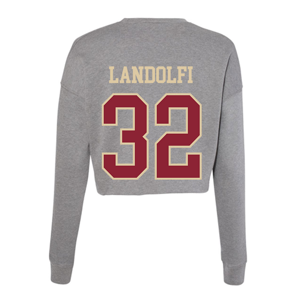 Boston College - NCAA Football : Michael Landolfi - Women's Cropped Crew Fleece-1