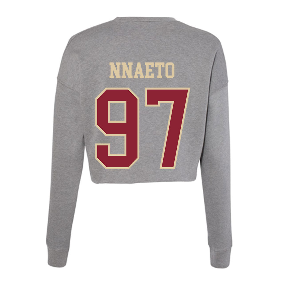 Boston College - NCAA Football : Chuck Nnaeto - Women's Cropped Crew Fleece-1