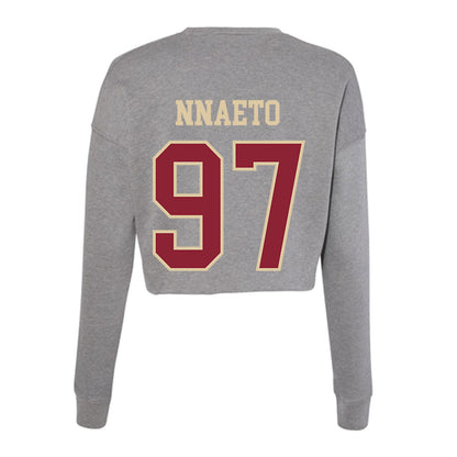 Boston College - NCAA Football : Chuck Nnaeto - Women's Cropped Crew Fleece-1