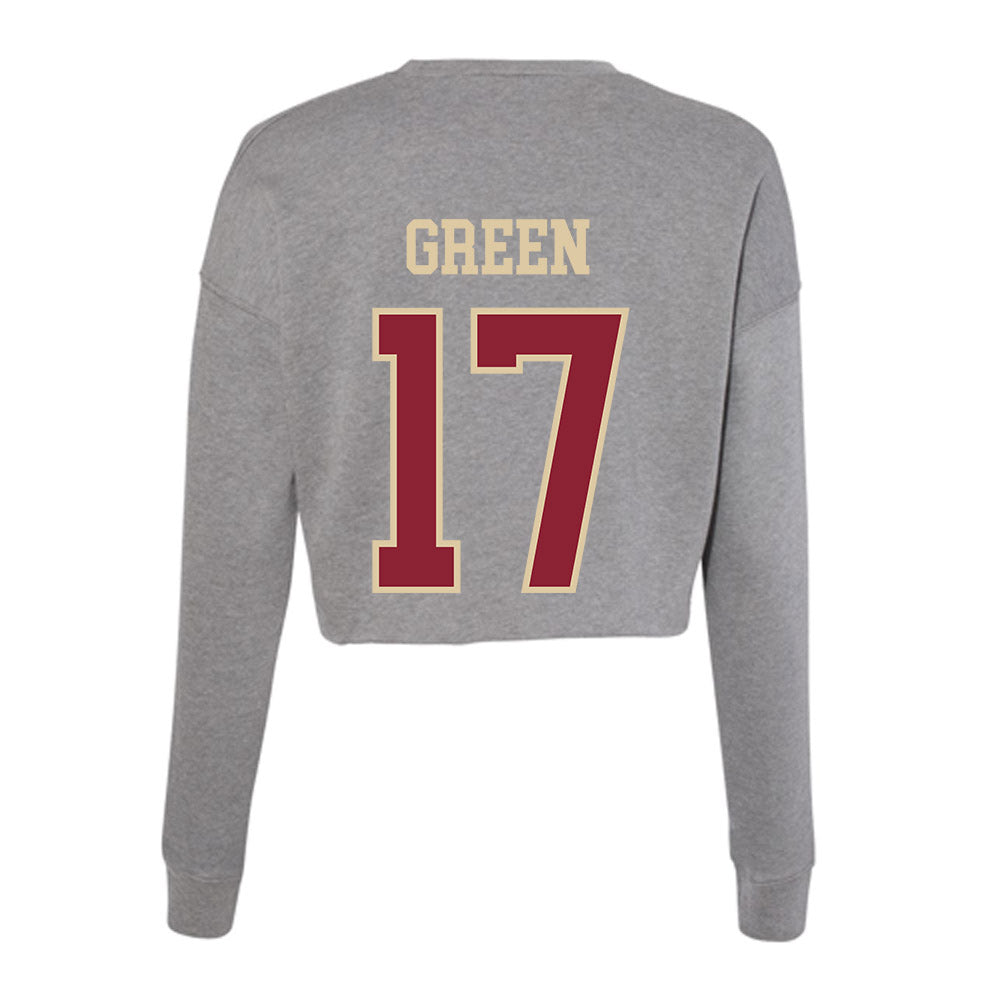 Boston College - NCAA Football : Dajon Green - Women's Cropped Crew Fleece-1