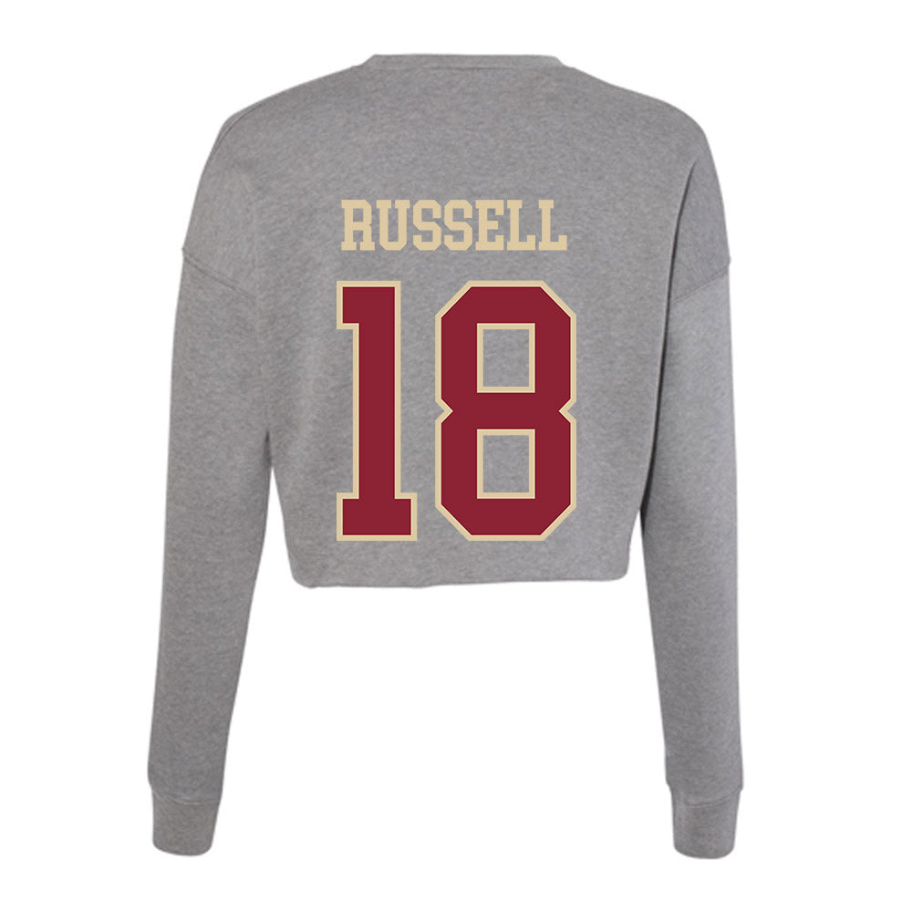 Boston College - NCAA Women's Lacrosse : Devon Russell - Women's Cropped Crew Fleece-1