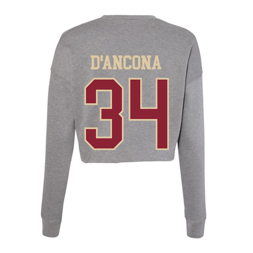 Boston College - NCAA Baseball : Luke D'Ancona - Women's Cropped Crew Fleece-1