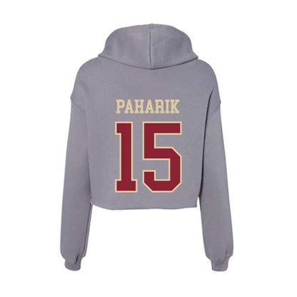 Boston College - NCAA Softball : Holly Paharik - Women's Crop Fleece Hoodie-1