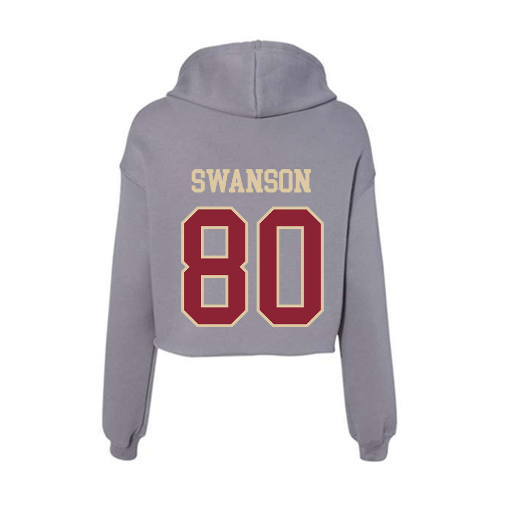 Boston College - NCAA Football : Reed Swanson - Women's Crop Fleece Hoodie-1