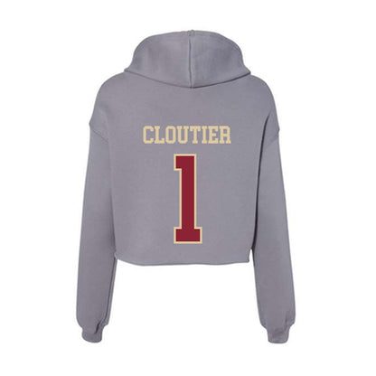 Boston College - NCAA Men's Ice Hockey : Louka Cloutier - Women's Crop Fleece Hoodie-1