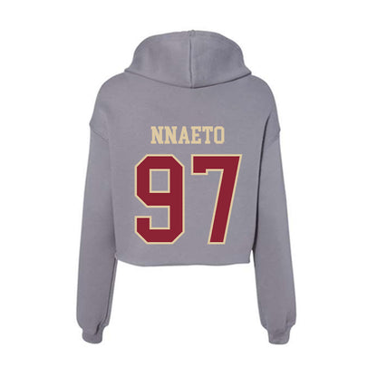 Boston College - NCAA Football : Chuck Nnaeto - Women's Crop Fleece Hoodie-1