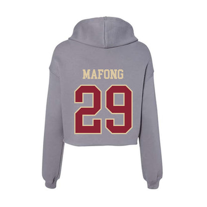 Boston College - NCAA Men's Soccer : Dylan Mafong - Women's Crop Fleece Hoodie-1