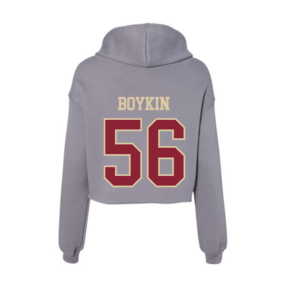 Boston College - NCAA Football : ELla Boykin - Women's Crop Fleece Hoodie-1
