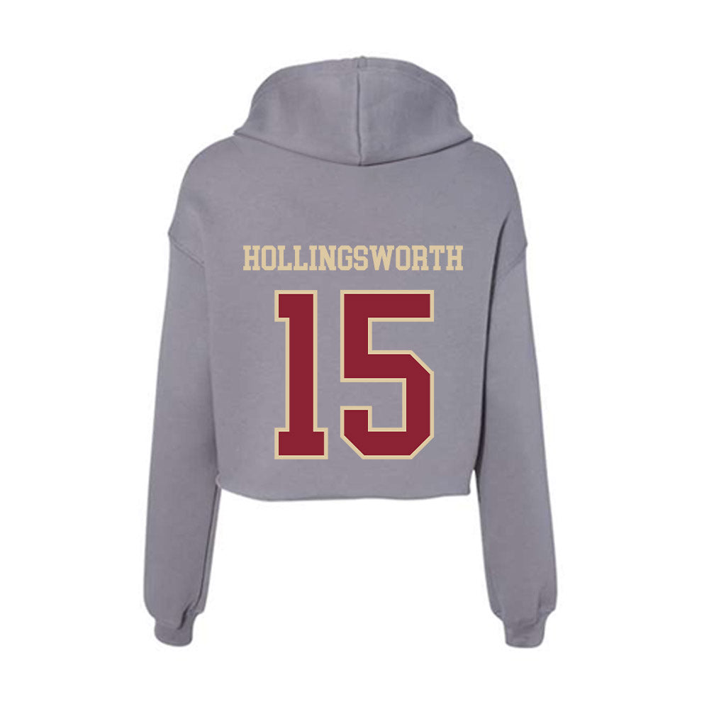 Boston College - NCAA Women's Basketball : Megan Hollingsworth - Women's Crop Fleece Hoodie-1