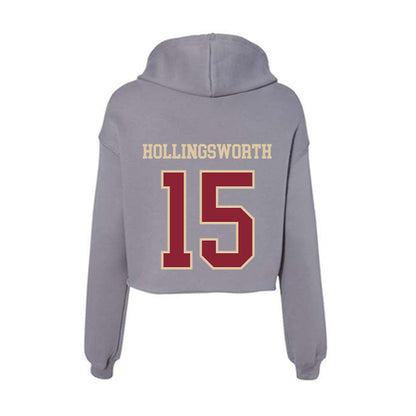 Boston College - NCAA Women's Basketball : Megan Hollingsworth - Women's Crop Fleece Hoodie-1