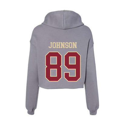 Boston College - NCAA Football : DJ Johnson - Women's Crop Fleece Hoodie-1