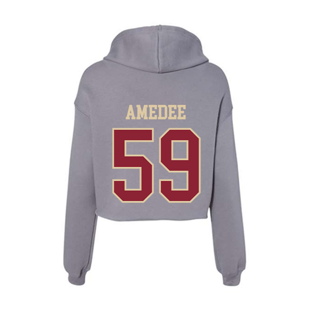 Boston College - NCAA Football : Micah Amedee - Women's Crop Fleece Hoodie-1