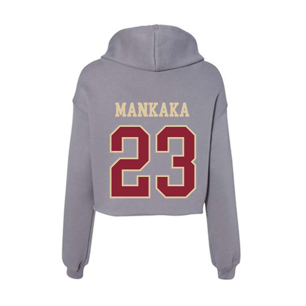 Boston College - NCAA Football : Michael Mankaka - Women's Crop Fleece Hooded Sweatshirt-1
