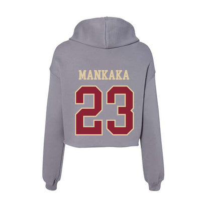 Boston College - NCAA Football : Michael Mankaka - Women's Crop Fleece Hooded Sweatshirt-1
