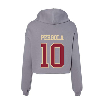Boston College - NCAA Women's Field Hockey : Lilly Pergola - Women's Crop Fleece Hooded Sweatshirt-1