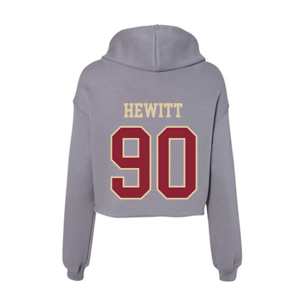 Boston College - NCAA Football : Jon Hewitt - Women's Crop Fleece Hoodie-1