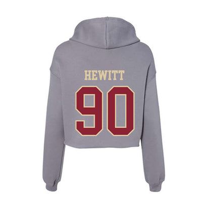Boston College - NCAA Football : Jon Hewitt - Women's Crop Fleece Hoodie-1