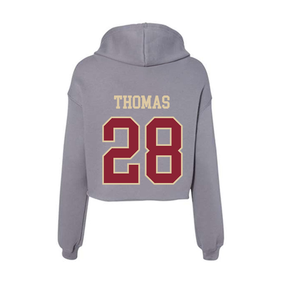 Boston College - NCAA Football : Zacari Thomas - Women's Crop Fleece Hoodie-1