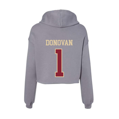 Boston College - NCAA Men's Soccer : Patrick Donovan - Women's Crop Fleece Hoodie-1