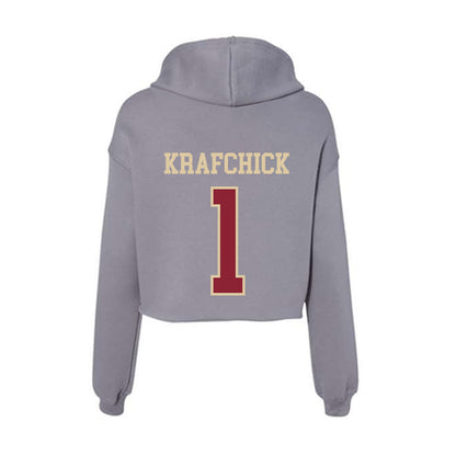 Boston College - NCAA Women's Lacrosse : Jordyn Krafchick - Women's Crop Fleece Hoodie-1