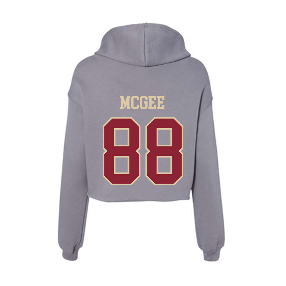 Boston College - NCAA Football : Cameron McGee - Women's Crop Fleece Hooded Sweatshirt-1