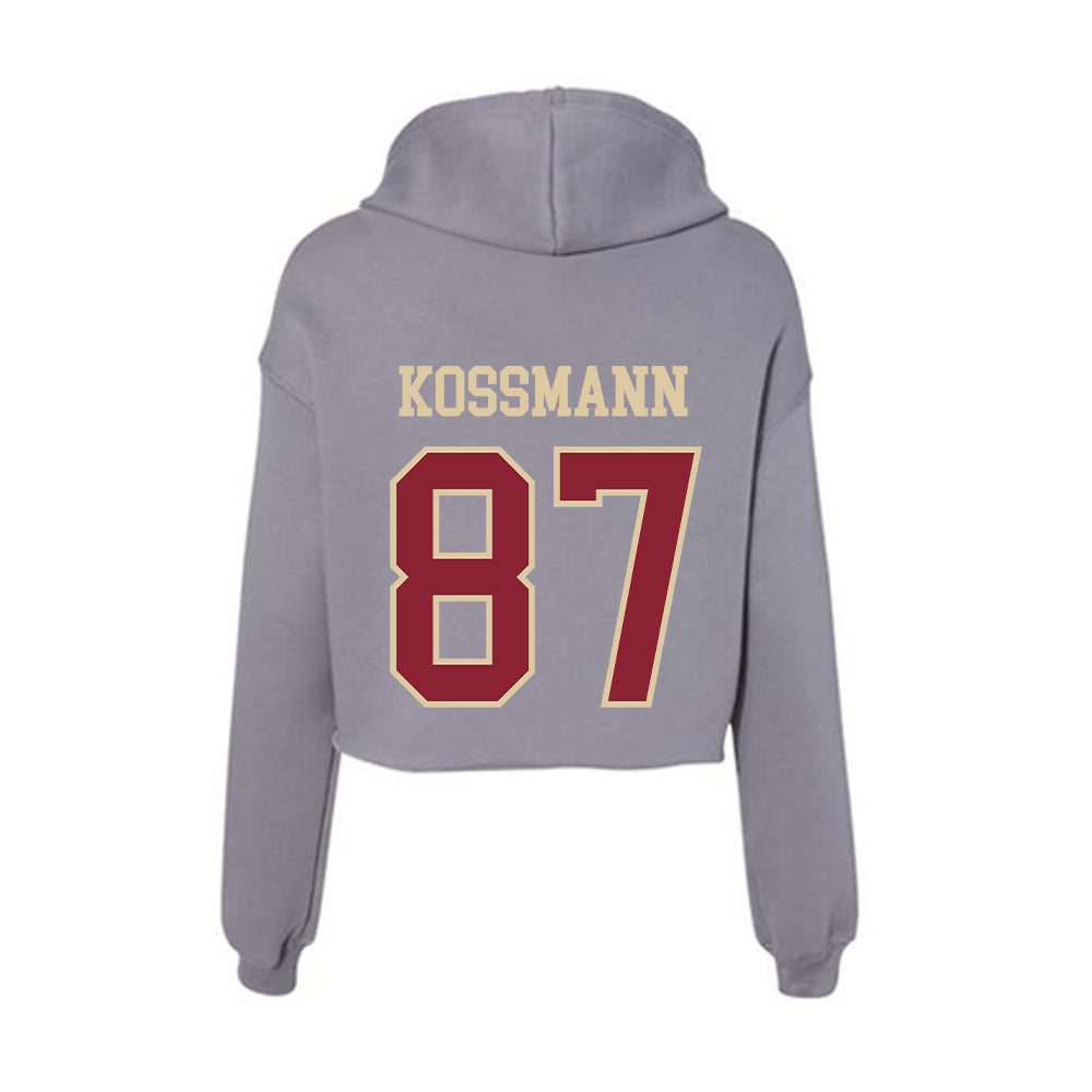 Boston College - NCAA Football : Cameron Kossmann - Women's Crop Fleece Hoodie-1