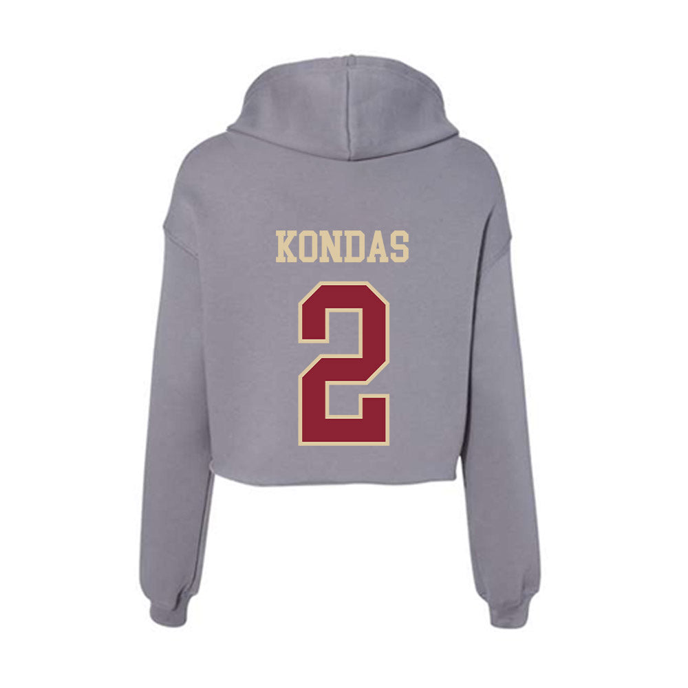 Boston College - NCAA Women's Lacrosse : Lily Kondas - Women's Crop Fleece Hoodie-1