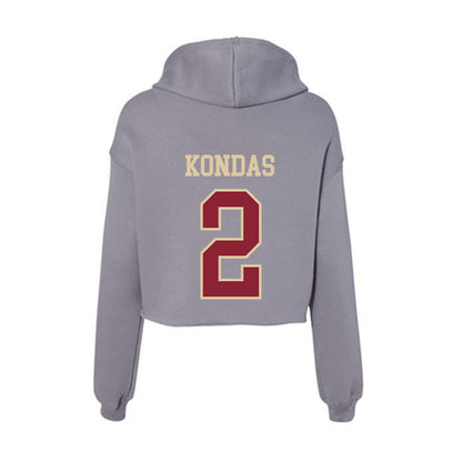 Boston College - NCAA Women's Lacrosse : Lily Kondas - Women's Crop Fleece Hoodie-1
