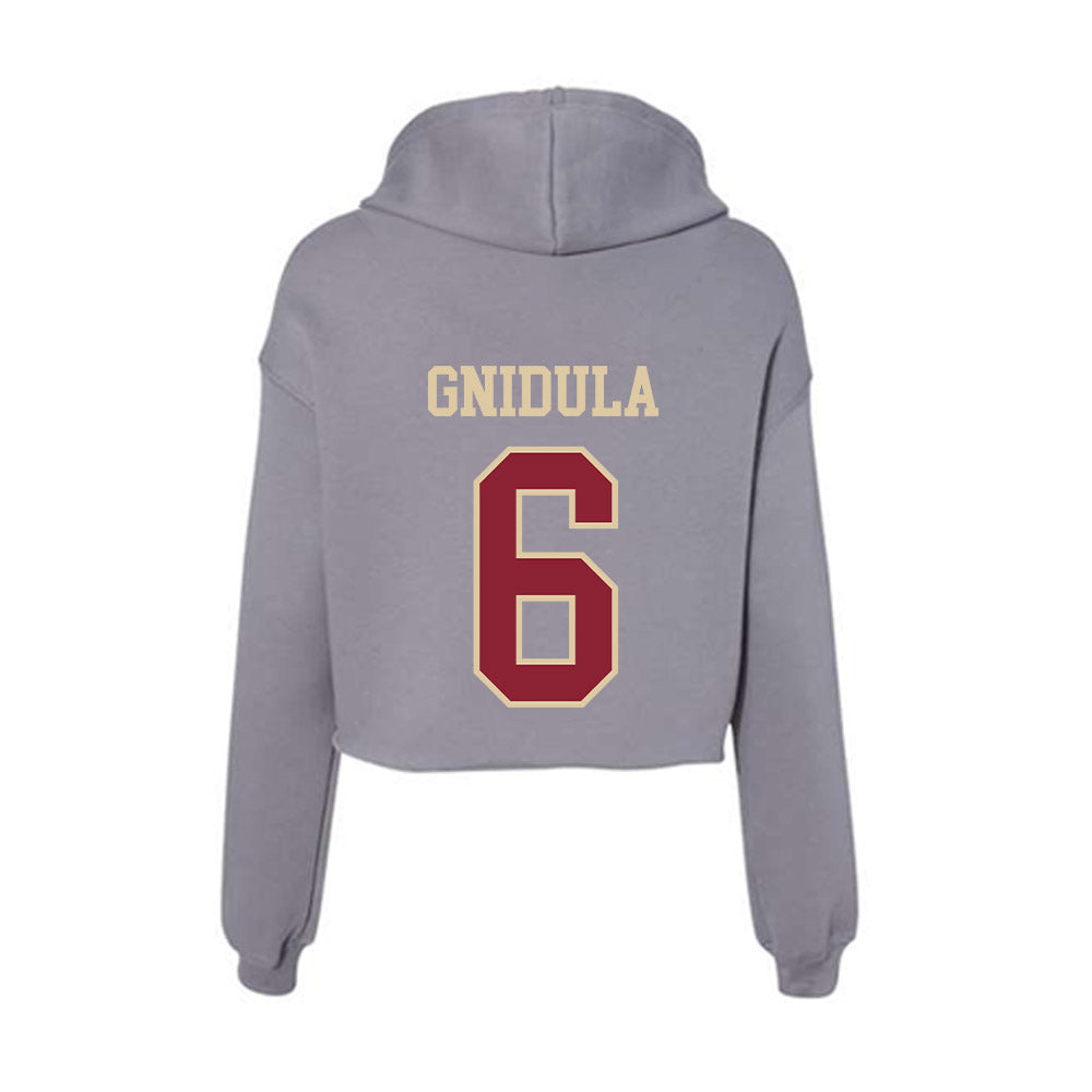 Boston College - NCAA Women's Soccer : Anie Gnidula - Women's Crop Fleece Hoodie-1