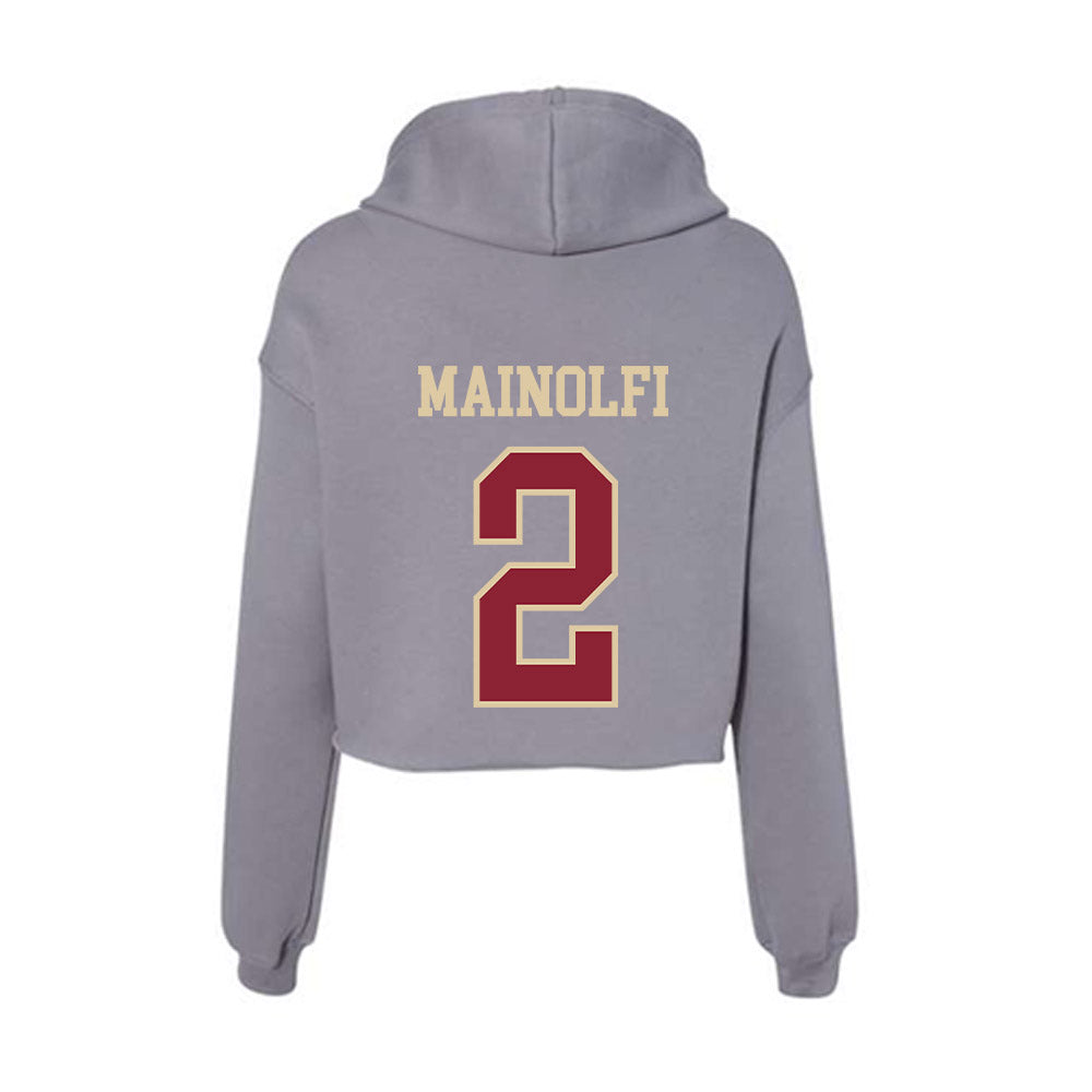 Boston College - NCAA Baseball : Ty Mainolfi - Women's Crop Fleece Hoodie-1