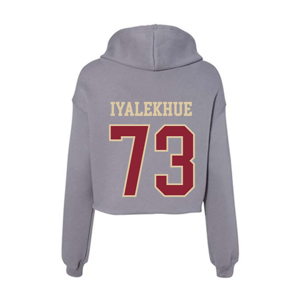 Boston College - NCAA Football : Lawrence Iyalekhue - Women's Crop Fleece Hoodie-1