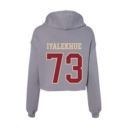 Boston College - NCAA Football : Lawrence Iyalekhue - Women's Crop Fleece Hoodie-1